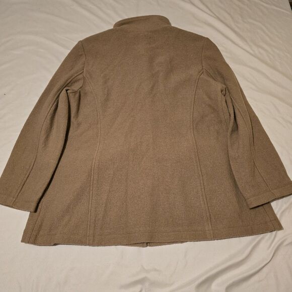 L.L. Bean Pea Coat 100% Bellandi Italian Wool Beige Women’s 1X - Picture 3 of 9